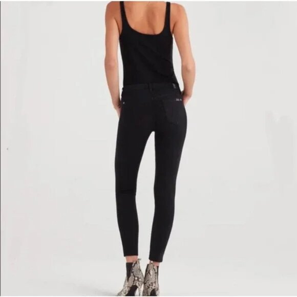 7FAMK 7 For All Mankind B(air) Super Skinny Ankle Jeans Babylon Black Size‎ 26 - Picture 2 of 14